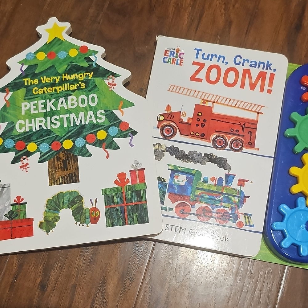 Peekaboo Christmas and Turn, Crank, Zoom! Eric Carle Book Set